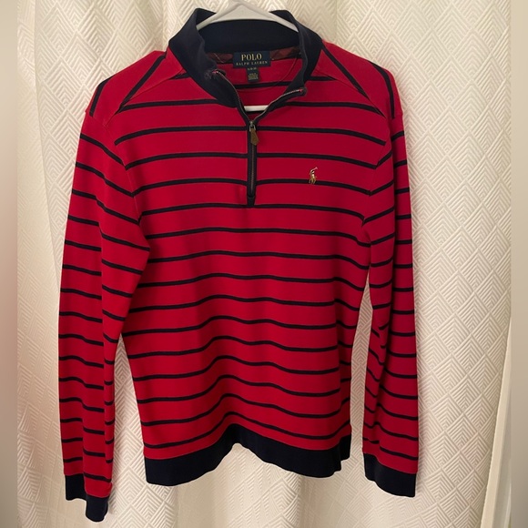 Polo Ralph Lauren Other - Polo by Ralph Lauren Red and Blue 1/4 Zip Sweater Boys XL 18-20